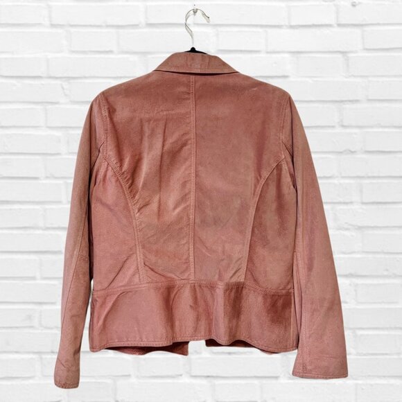 Harold's Vintage Genuine Leather Jacket Button Down Long Sleeve Blazer Collared - Picture 8 of 10